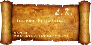 Lissauer Krisztina névjegykártya